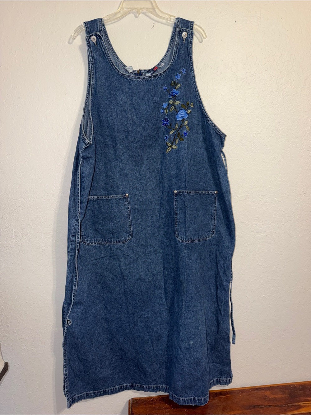 Vintage Jean dress Denim Jean Dress Jumper sleeveless cottagecore teacher